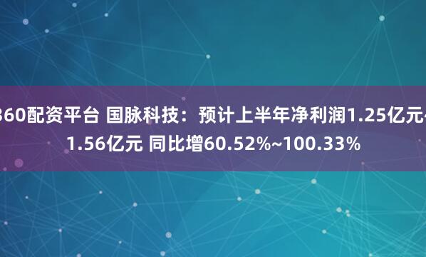 360配资平台 国脉科技：预计上半年净利润1.25亿元~1.56亿元 同比增60.52%~100.33%