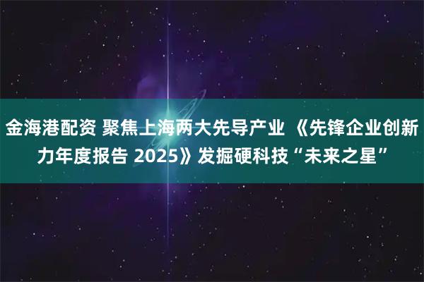 金海港配资 聚焦上海两大先导产业 《先锋企业创新力年度报告 2025》发掘硬科技“未来之星”