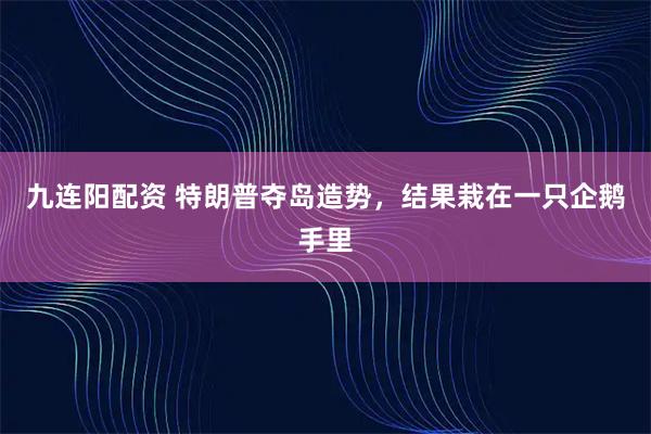 九连阳配资 特朗普夺岛造势，结果栽在一只企鹅手里